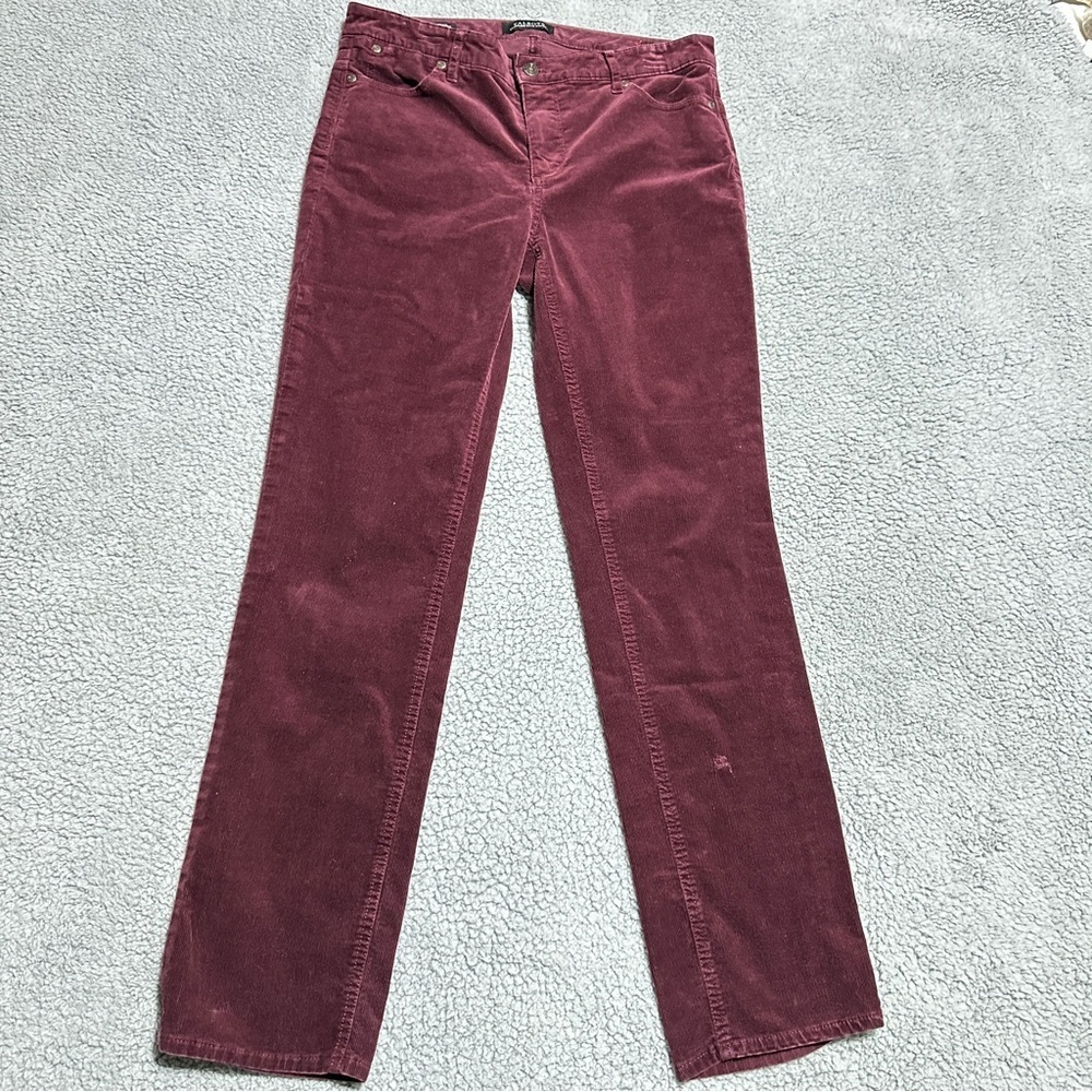 👉 Talbots Straight Corduroy Pants – Size 6P Dark Red Stretch 5-Pocket Cotton